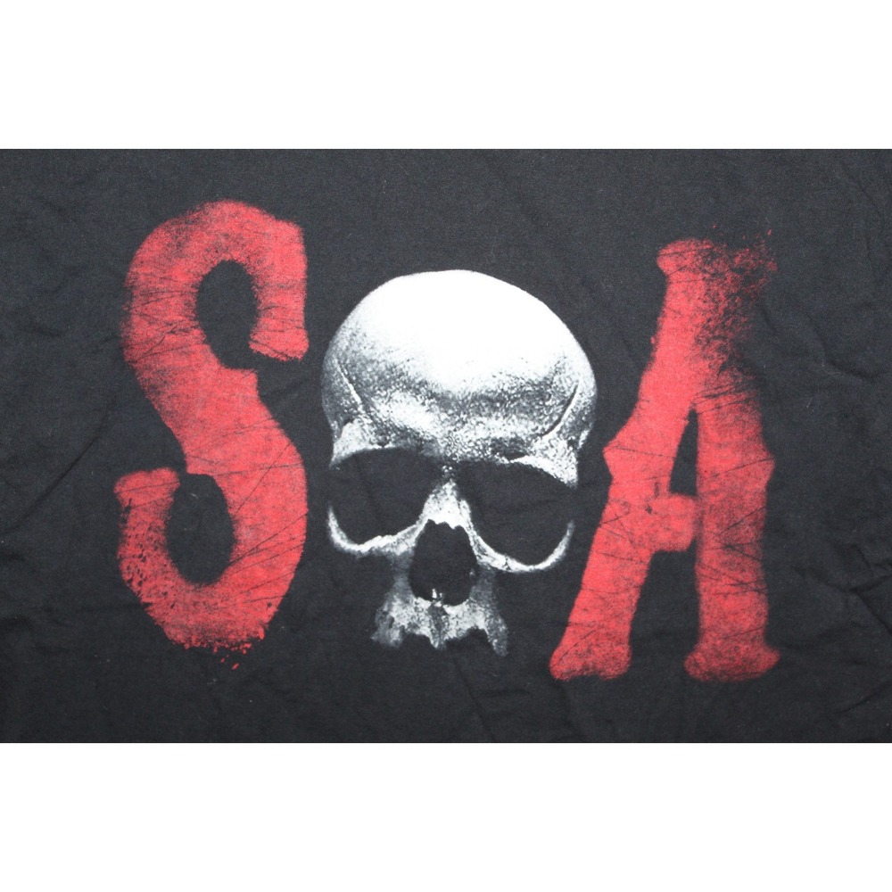 Sons Of Anarchy SOA Men Of Mayhem Skull Graphic T Shirt Black Size L